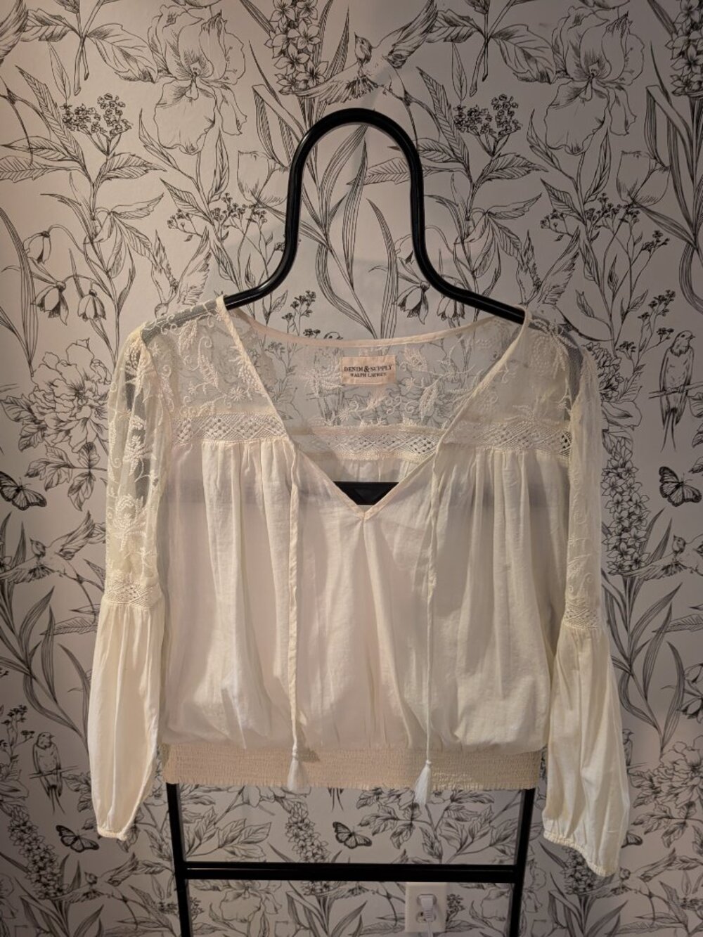 Denim & Supply Ralph Lauren Lace Peasant Blouse | Size Large | NWT